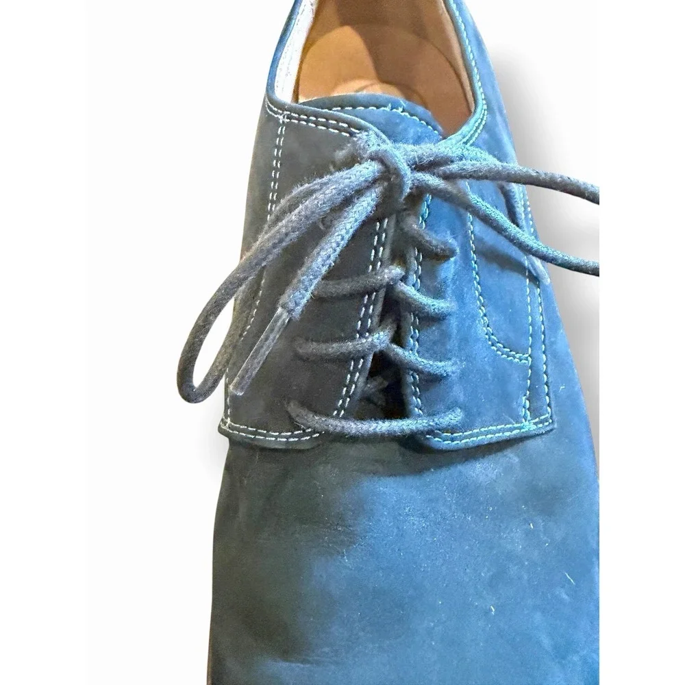 1901 Men's Oxford Dress Shoes Size 11 Blue Leather Derby Lace Up Casual Business